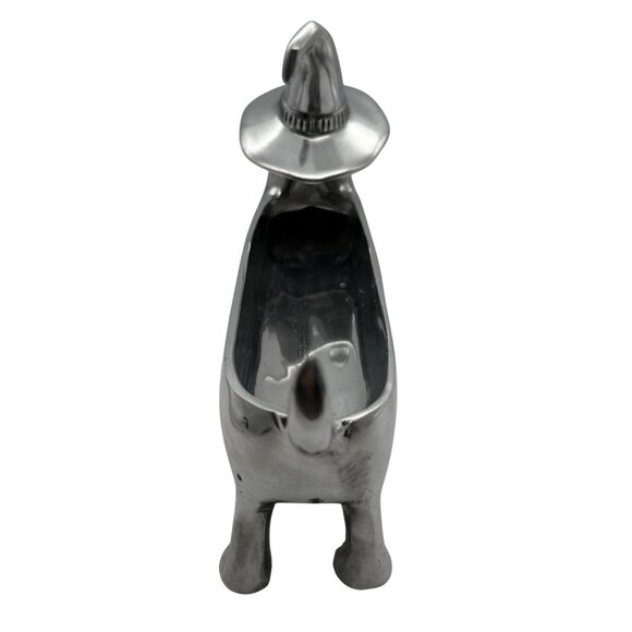 Halloween Dachshund Weiner Dog Witch Silver Metal 3D Candy Treat Serving Tray - Picture 6 of 12